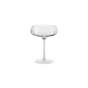 Louise Roe Champagne Coupe Single Cut Champagne Glass Set of 4 Clear