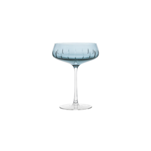 Louise Roe Champagne Coupe Single Cut Champagne Glass Set of 4 Blue
