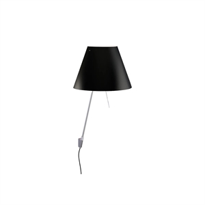 Luceplan Costanza Wall Lamp Dimmable Aluminum M. Shade Black