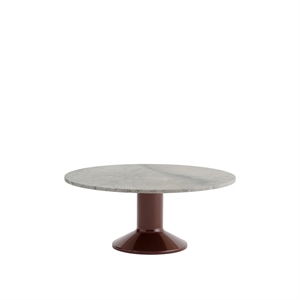Muuto Center Dining Table Ø90 Gray Marble/Dark Red