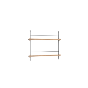 Moebe Magazine Shelving MS.65.1 Oak/Stainless Steel