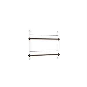 Moebe Magazine Shelving MS.65.1 Smoked Oak/Stainless Steel