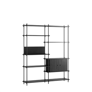 Moebe Shelving Bookcase High Black/ Black