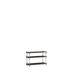 Moebe Shelving S.65.1.A Smoked Oak/Stainless Steel