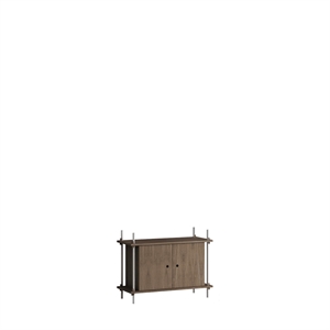Moebe Shelving S.65.1.B Smoked Oak/Stainless Steel
