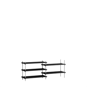 Moebe Shelving S.65.2.A Black/Stainless Steel