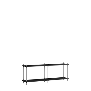 Moebe Shelving S.65.2.B Black/Stainless Steel