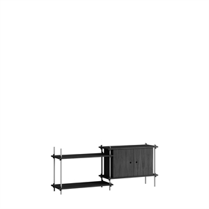 Moebe Shelving S.65.2.C Black/Stainless Steel