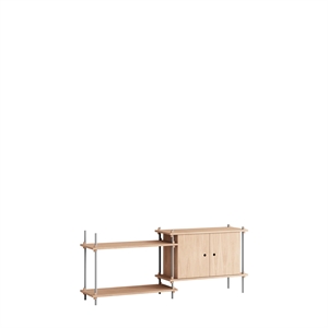 Moebe Shelving S.65.2.C Oak/Stainless Steel