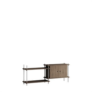 Moebe Shelving S.65.2.C Smoked Oak/Stainless Steel