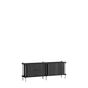 Moebe Shelving S.65.2.D Black/Stainless Steel