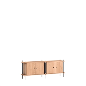Moebe Shelving S.65.2.D Oak/Stainless Steel