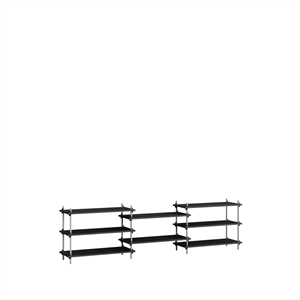 Moebe Shelving S.65.3.A Black/Stainless Steel