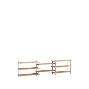 Moebe Shelving S.65.3.A Oak/Stainless Steel
