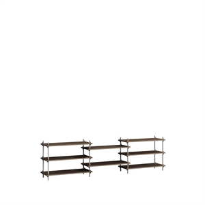 Moebe Shelving S.65.3.A Smoked Oak/Stainless Steel
