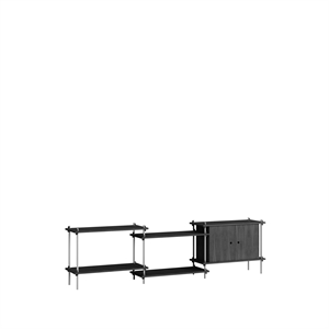 Moebe Shelving S.65.3.B Black/Stainless Steel