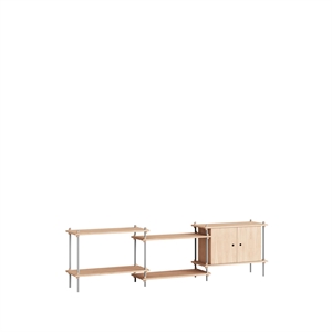 Moebe Shelving S.65.3.B Oak/Stainless Steel