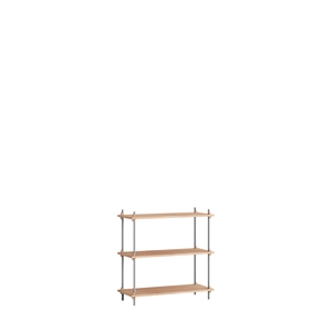 Moebe Shelving S.85.1.A Oak/Stainless Steel