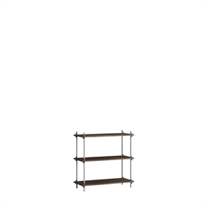 Moebe Shelving S.85.1.A Smoked Oak/Stainless Steel