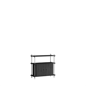 Moebe Shelving S.85.1.B Black/Stainless Steel