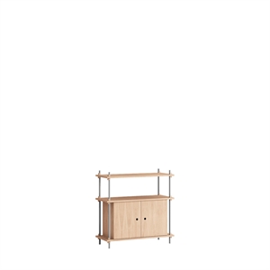 Moebe Shelving S.85.1.B Oak/Stainless Steel