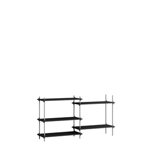 Moebe Shelving S.85.2.A Black/Stainless Steel