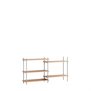 Moebe Shelving S.85.2.A Oak/Stainless Steel
