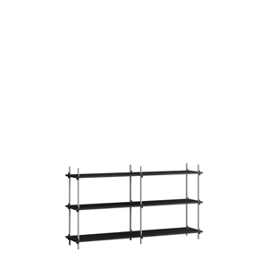 Moebe Shelving S.85.2.B Black/Stainless Steel