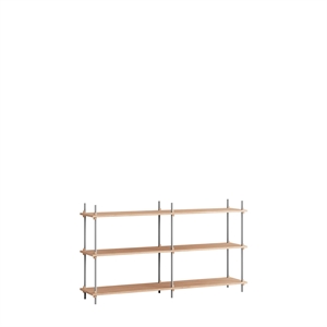 Moebe Shelving S.85.2.B Oak/Stainless Steel