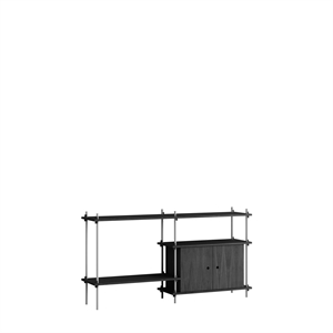 Moebe Shelving S.85.2.DC Black/Stainless Steel