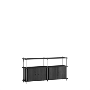 Moebe Shelving S.85.2.D Black/Stainless Steel