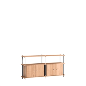 Moebe Shelving S.85.2.D Oak/Stainless Steel