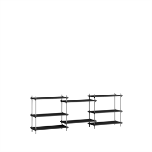 Moebe Shelving S.85.3.A Black/Stainless Steel