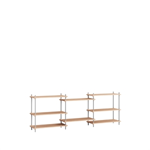 Moebe Shelving S.85.3.A Oak/Stainless Steel