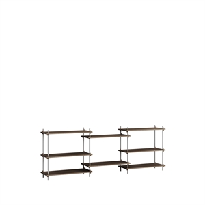 Moebe Shelving S.85.3.A Smoked Oak/Stainless Steel