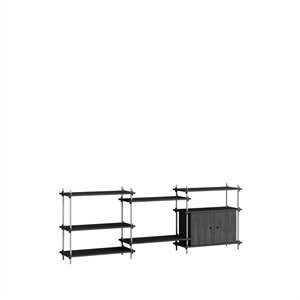 Moebe Shelving S.85.3.B Black/Stainless Steel