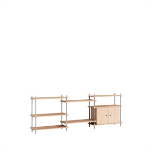 Moebe Shelving S.85.3.B Oak/Stainless Steel