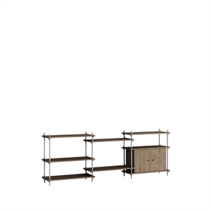 Moebe Shelving S.85.3.B Smoked Oak/Stainless Steel