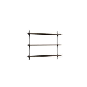Moebe Wall Shelving WS.65.1 Smoked Oak/Stainless Steel