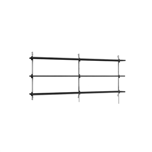 Moebe Wall Shelving WS.65.2.B Black/Stainless Steel
