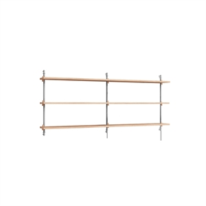 Moebe Wall Shelving WS.65.2.B Oak/Stainless Steel