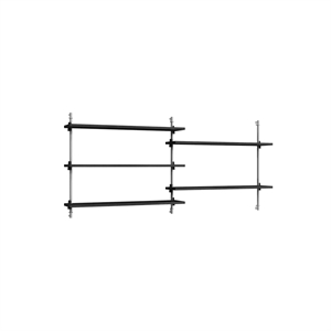 Moebe Wall Shelving WS.65.2 Black/Stainless Steel
