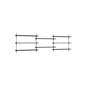 Moebe Wall Shelving WS.65.3 Black/Stainless Steel