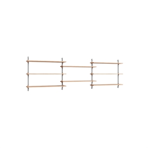 Moebe Wall Shelving WS.65.3 Oak/Stainless Steel
