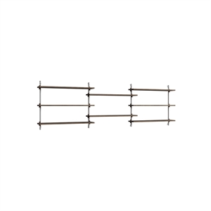 Moebe Wall Shelving WS.65.3 Smoked Oak/Stainless Steel