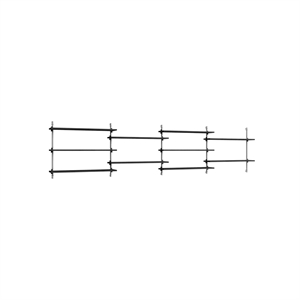 Moebe Wall Shelving WS.65.4 Black/Stainless Steel