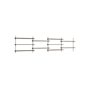Moebe Wall Shelving WS.65.4 Smoked Oak/Stainless Steel