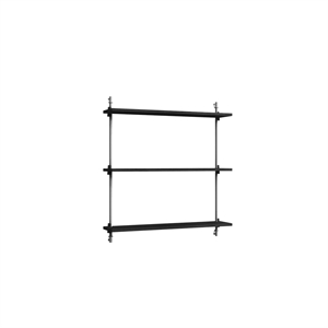 Moebe Wall Shelving WS.85.1 Black/Stainless Steel