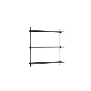 Moebe Wall Shelving WS.85.1 Smoked Oak/Stainless Steel