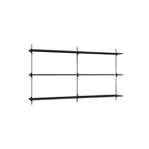 Moebe Wall Shelving WS.85.2.B Black/Stainless Steel